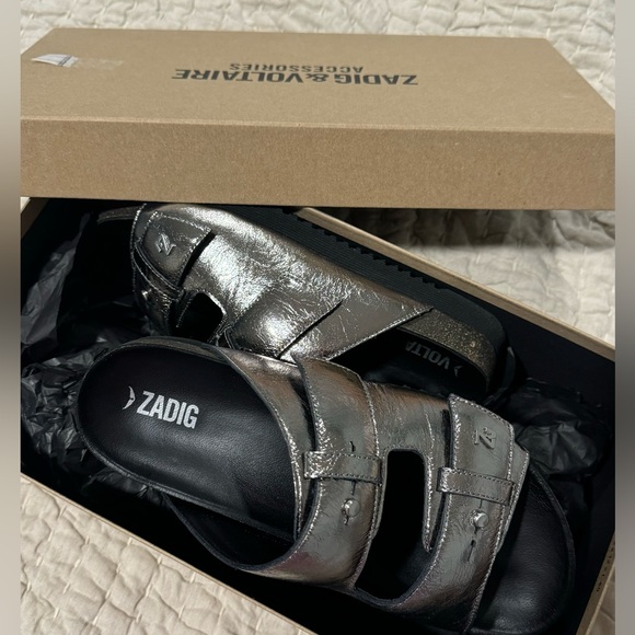 ZADIG ET VOLTAIRE Metallic Slide Sandals - Picture 5 of 6